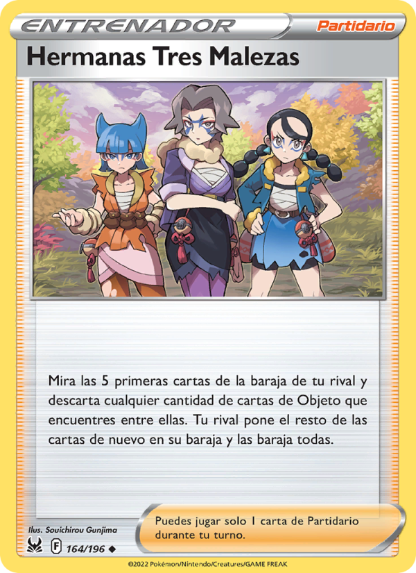 Hermanas Tres Malezas 164 — Origen Perdido (Spanish Pokémon TCG card)