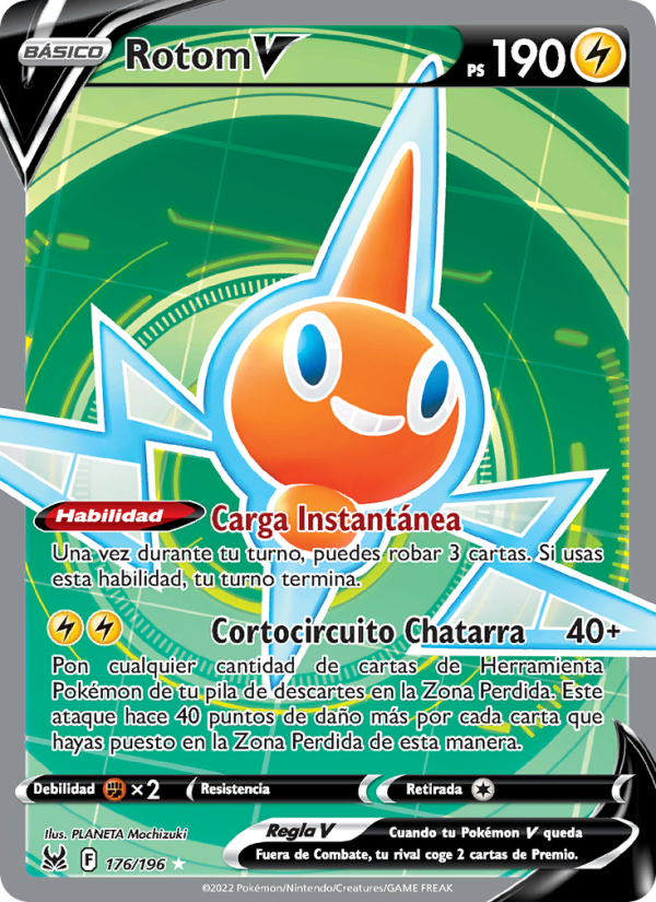 Rotom V 176 — Origen Perdido (Spanish Pokémon TCG card)