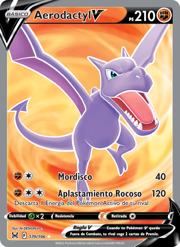 Aerodactyl V 179 — Origen Perdido (Spanish Pokémon TCG card)