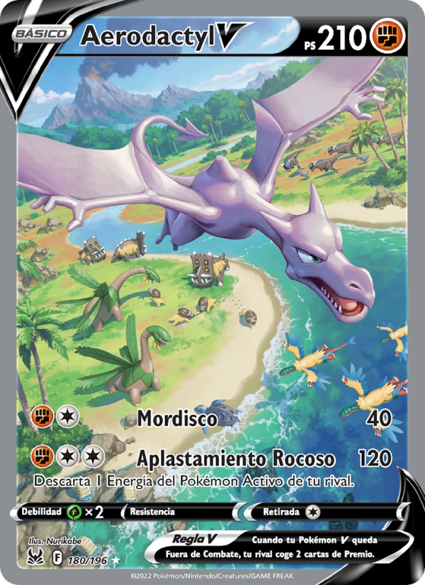 Aerodactyl V 180 — Origen Perdido (Spanish Pokémon TCG card)