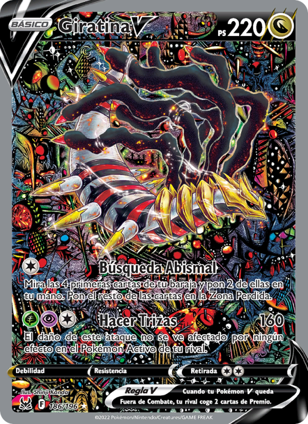 Giratina V 186 — Origen Perdido (Spanish Pokémon TCG card)