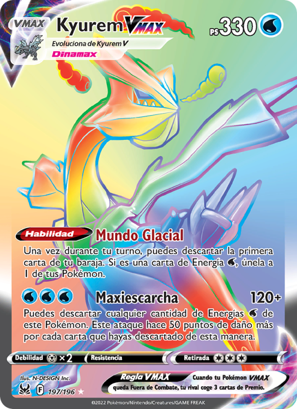 Kyurem VMAX 197 — Origen Perdido (Spanish Pokémon TCG card)