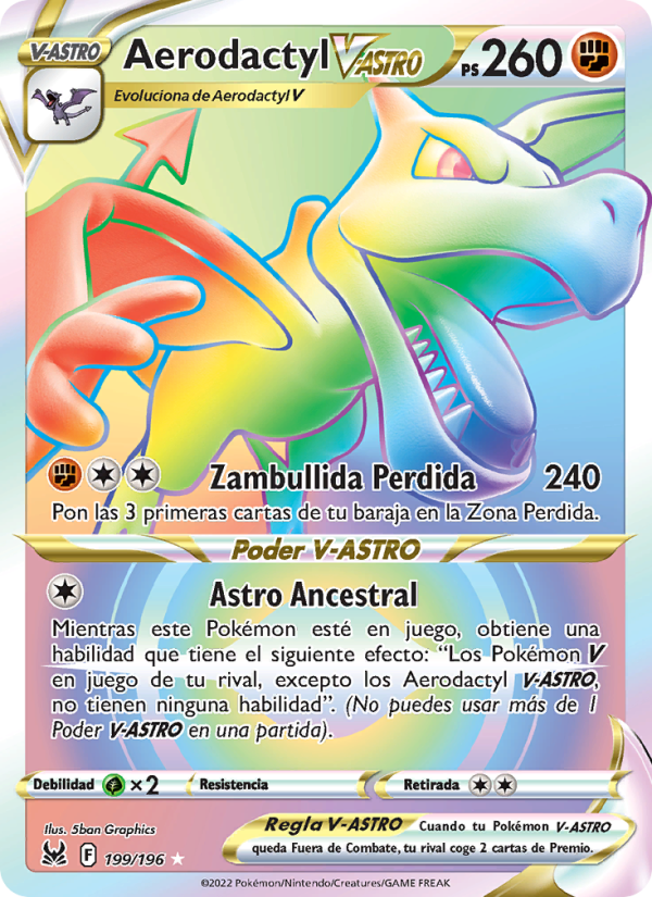 Aerodactyl V-ASTRO 199 — Origen Perdido (Spanish Pokémon TCG card)