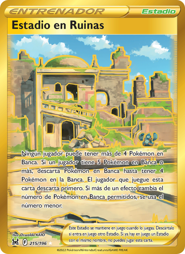 Estadio en Ruinas 215 — Origen Perdido (Spanish Pokémon TCG card)