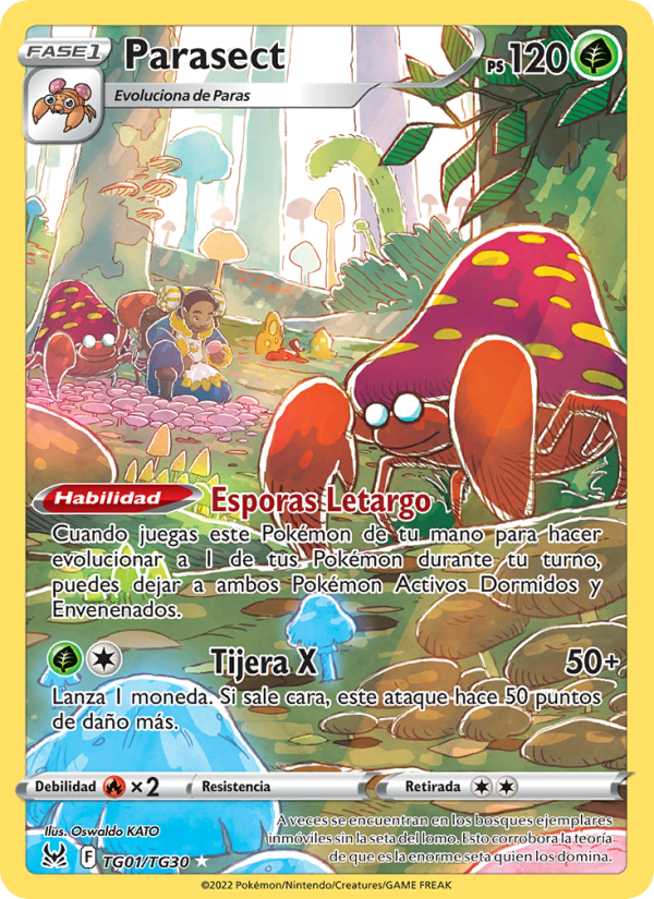 Parasect TG01 — Origen Perdido (Spanish Pokémon TCG card)