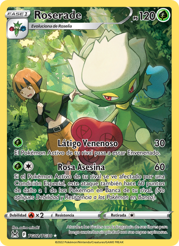 Roserade TG02 — Origen Perdido (Spanish Pokémon TCG card)