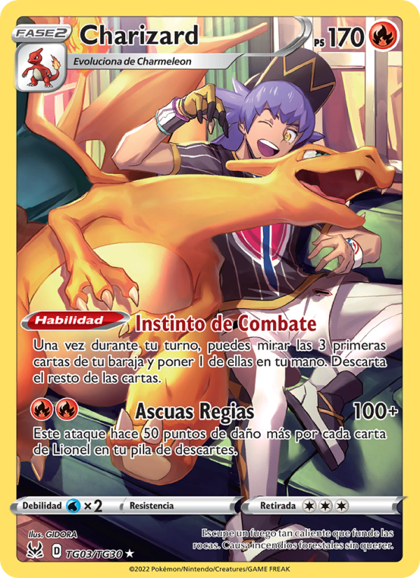 Charizard TG03 — Origen Perdido (Spanish Pokémon TCG card)