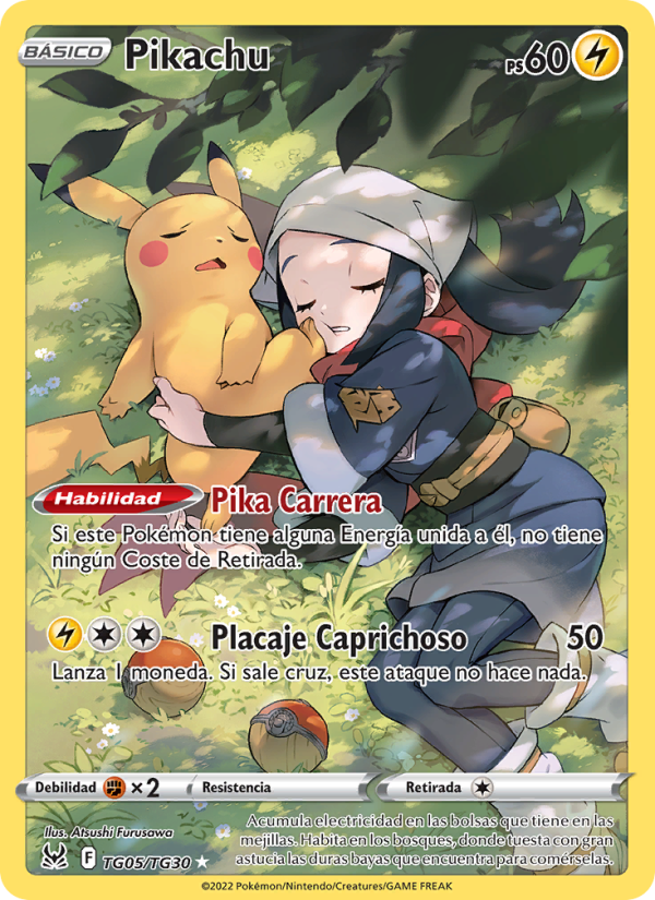 Pikachu TG05 — Origen Perdido (Spanish Pokémon TCG card)