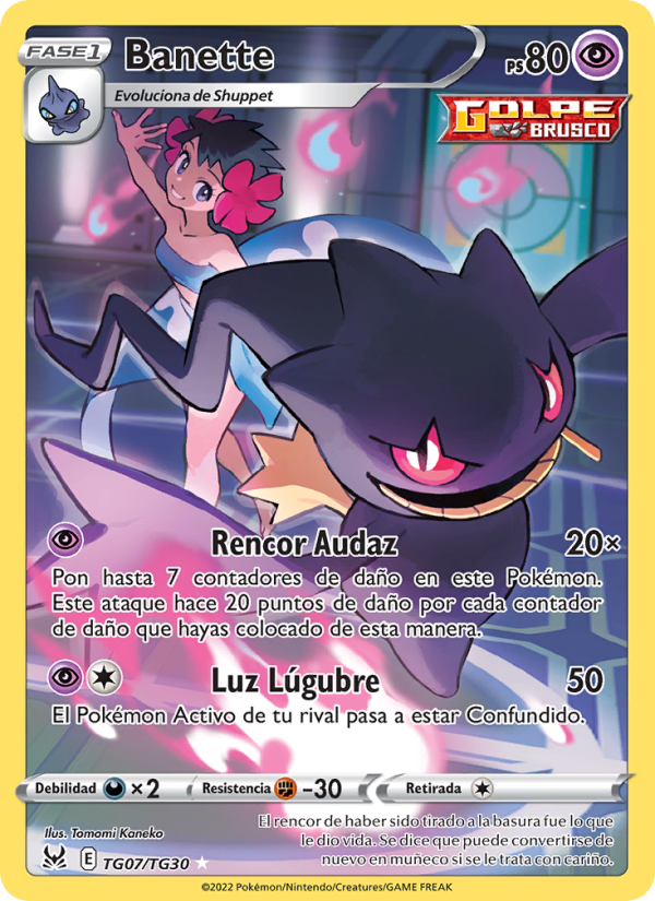 Banette TG07 — Origen Perdido (Spanish Pokémon TCG card)