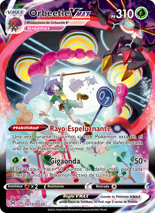 Orbeetle VMAX TG13 — Origen Perdido (Spanish Pokémon TCG card)