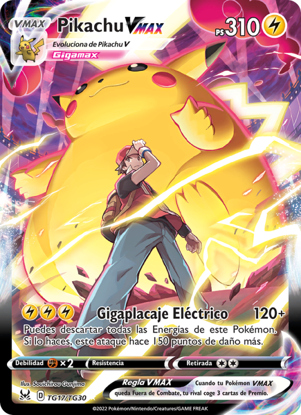 Pikachu VMAX TG17 — Origen Perdido (Spanish Pokémon TCG card)