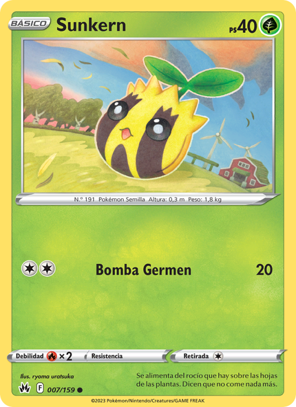 Sunkern 007 — Cenit Supremo (Spanish Pokémon TCG card)