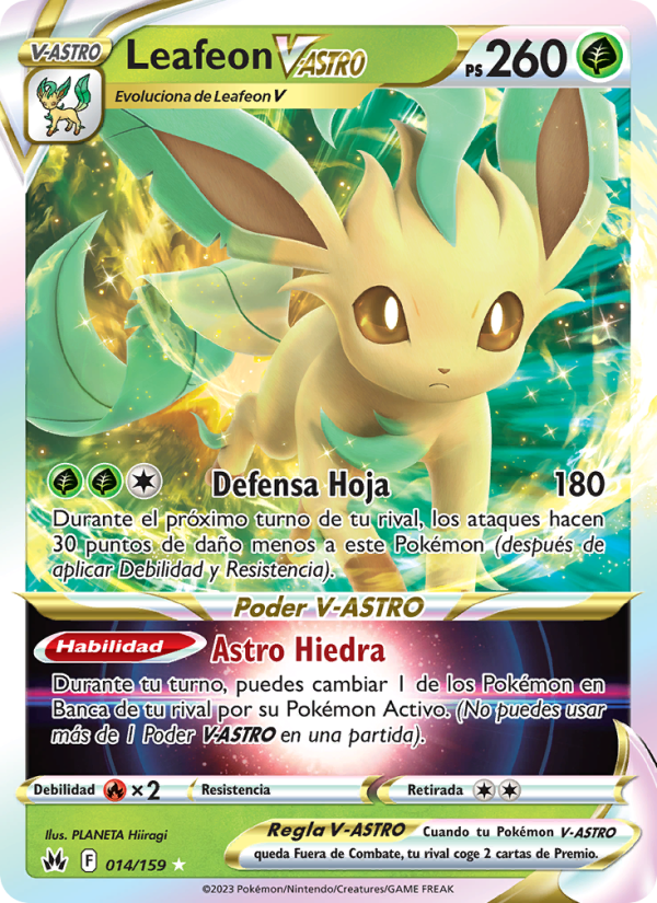 Leafeon V-ASTRO 014 — Cenit Supremo (Spanish Pokémon TCG card)