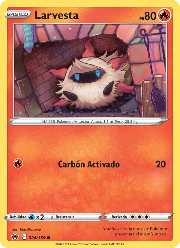 Larvesta 024 — Cenit Supremo (Spanish Pokémon TCG card)
