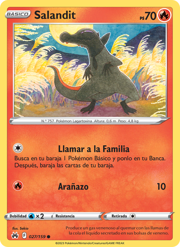 Salandit 027 — Cenit Supremo (Spanish Pokémon TCG card)