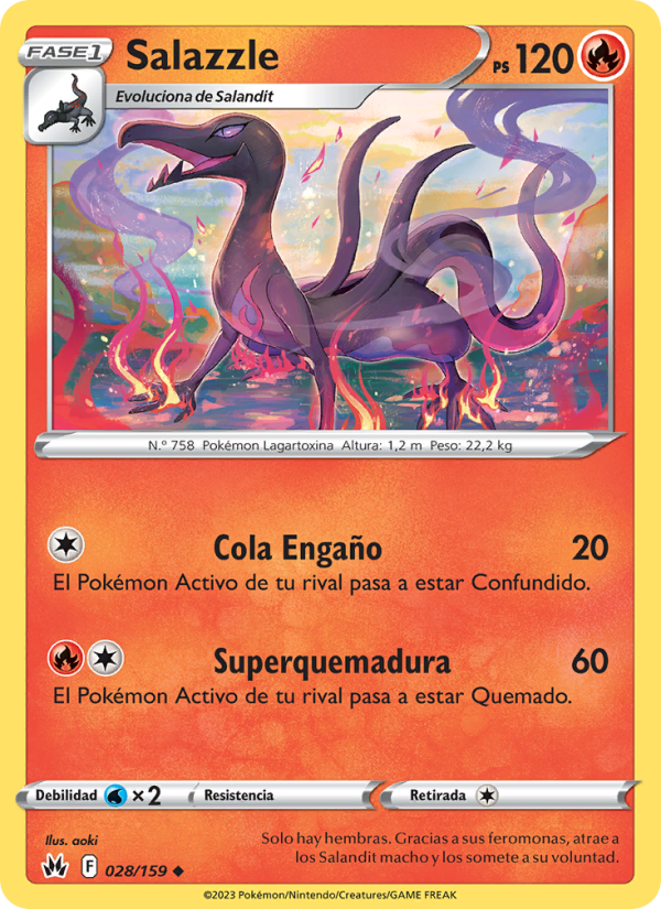 Salazzle 028 — Cenit Supremo (Spanish Pokémon TCG card)
