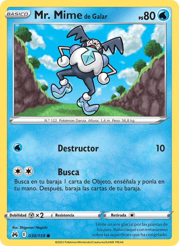 Mr. Mime de Galar 030 — Cenit Supremo (Spanish Pokémon TCG card)