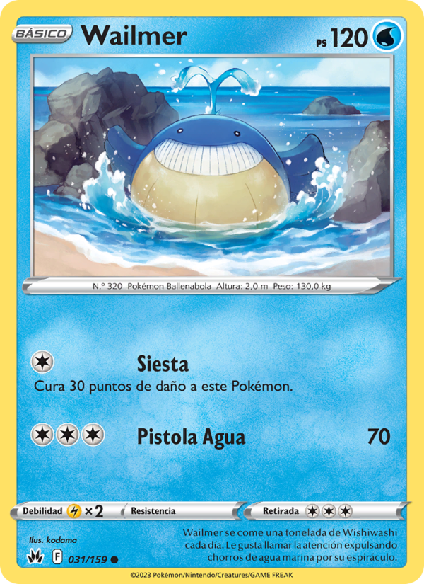 Wailmer 031 — Cenit Supremo (Spanish Pokémon TCG card)