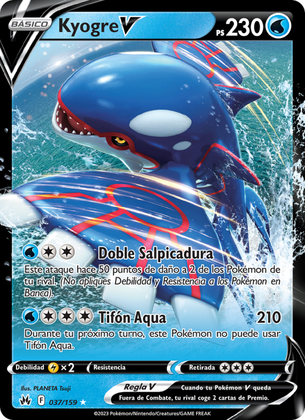 Kyogre V 037 — Cenit Supremo (Spanish Pokémon TCG card)