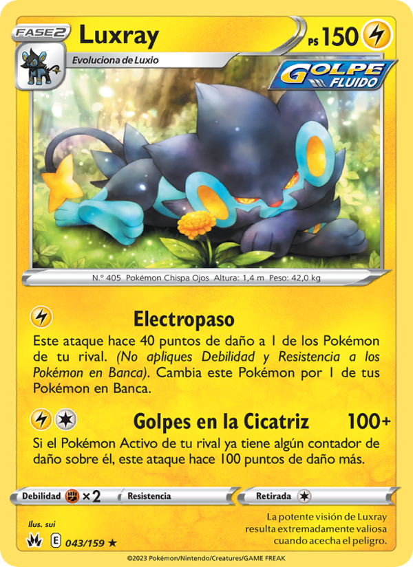 Luxray 043 — Cenit Supremo (Spanish Pokémon TCG card)