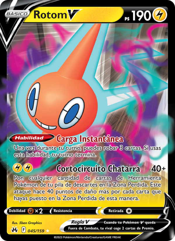 Rotom V 045 — Cenit Supremo (Spanish Pokémon TCG card)