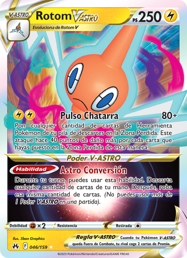Rotom V-ASTRO 046 — Cenit Supremo (Spanish Pokémon TCG card)