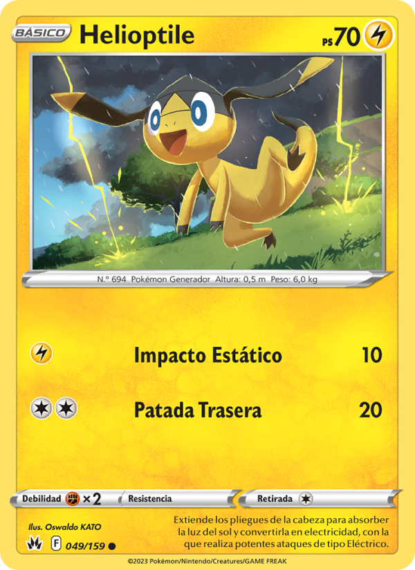 Helioptile 049 — Cenit Supremo (Spanish Pokémon TCG card)