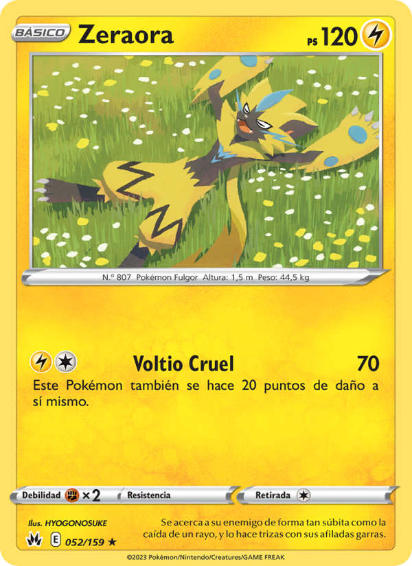 Zeraora 052 — Cenit Supremo (Spanish Pokémon TCG card)
