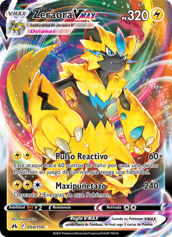 Zeraora VMAX 054 — Cenit Supremo (Spanish Pokémon TCG card)