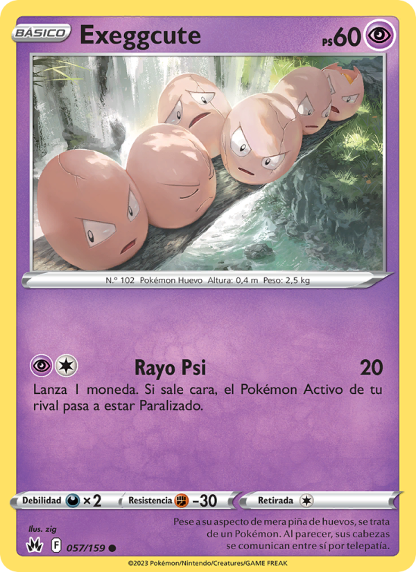 Exeggcute 057 — Cenit Supremo (Spanish Pokémon TCG card)