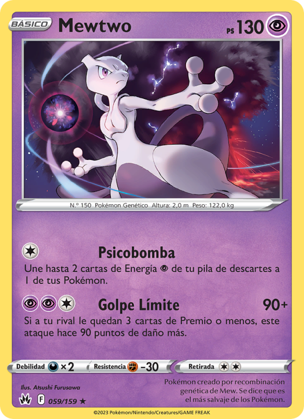 Mewtwo 059 — Cenit Supremo (Spanish Pokémon TCG card)