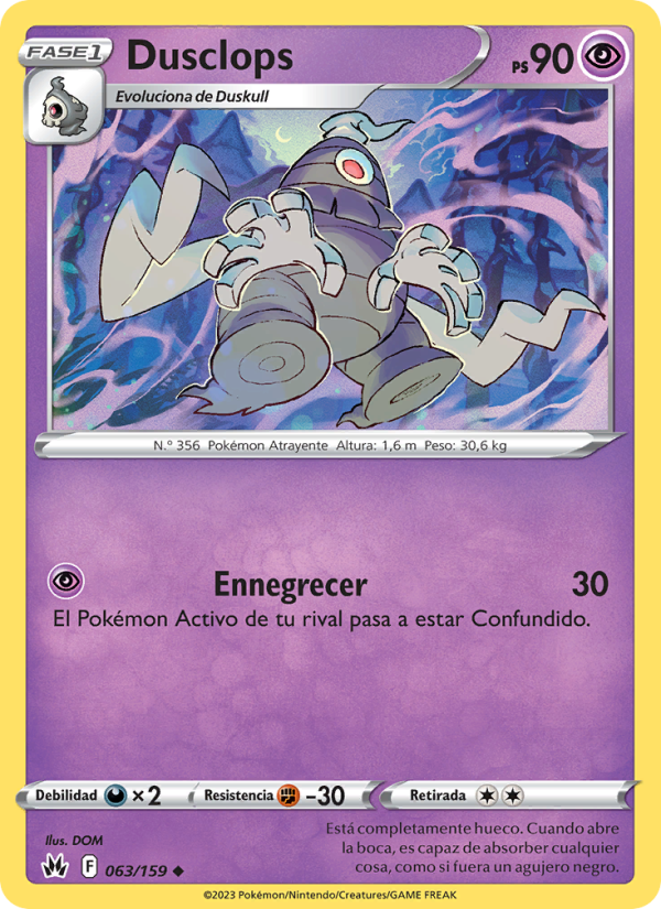 Dusclops 063 — Cenit Supremo (Spanish Pokémon TCG card)