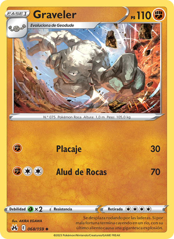 Graveler 068 — Cenit Supremo (Spanish Pokémon TCG card)