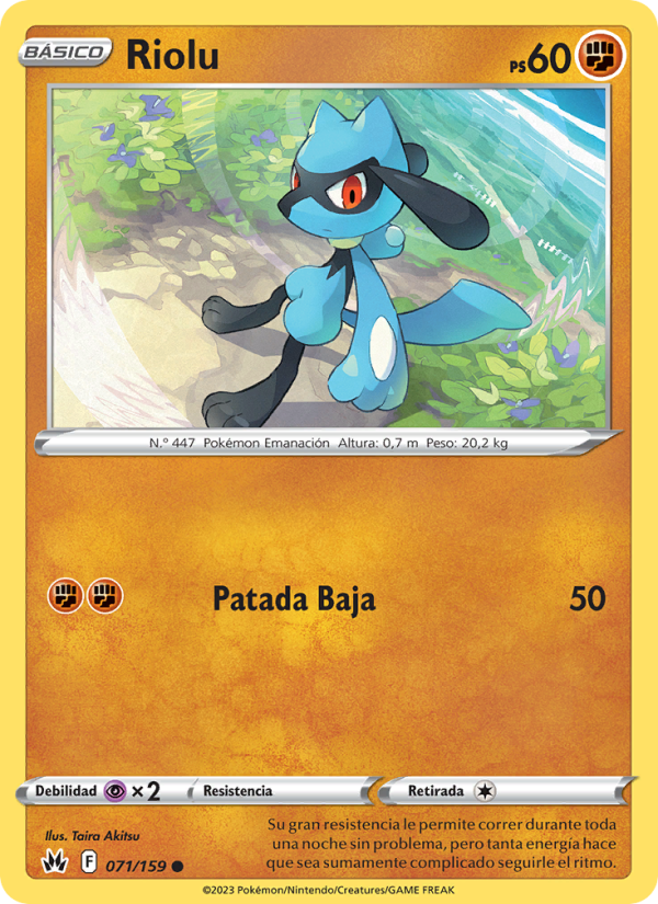 Riolu 071 — Cenit Supremo (Spanish Pokémon TCG card)