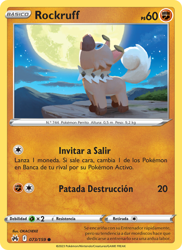 Rockruff 073 — Cenit Supremo (Spanish Pokémon TCG card)