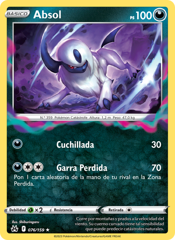 Absol 076 — Cenit Supremo (Spanish Pokémon TCG card)