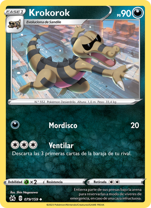 Krokorok 079 — Cenit Supremo (Spanish Pokémon TCG card)