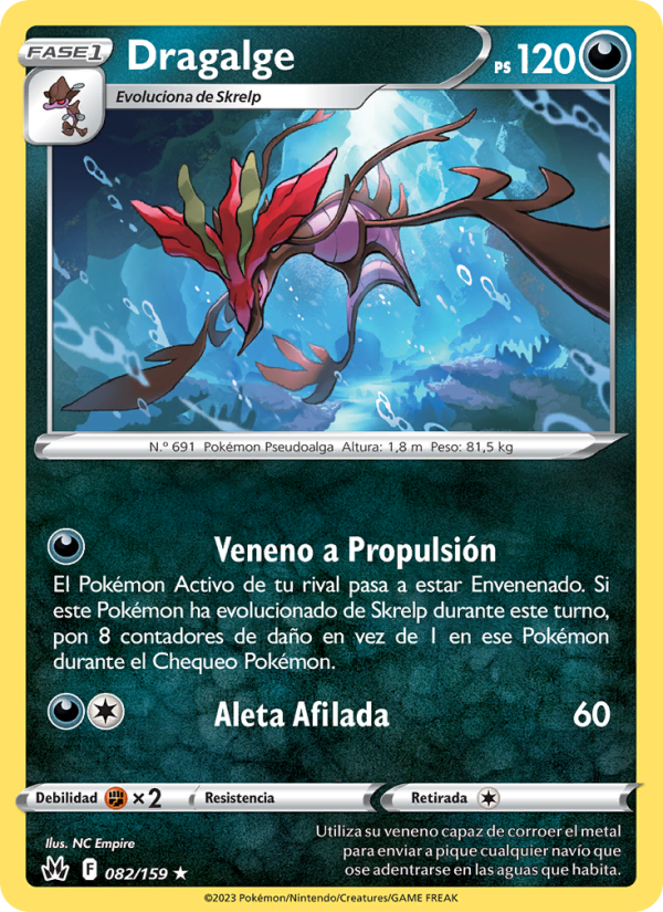Dragalge 082 — Cenit Supremo (Spanish Pokémon TCG card)