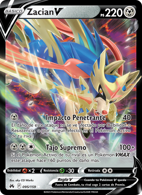Zacian V 095 — Cenit Supremo (Spanish Pokémon TCG card)