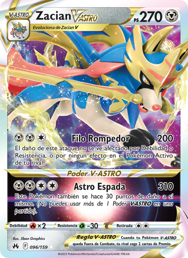 Zacian V-ASTRO 096 — Cenit Supremo (Spanish Pokémon TCG card)