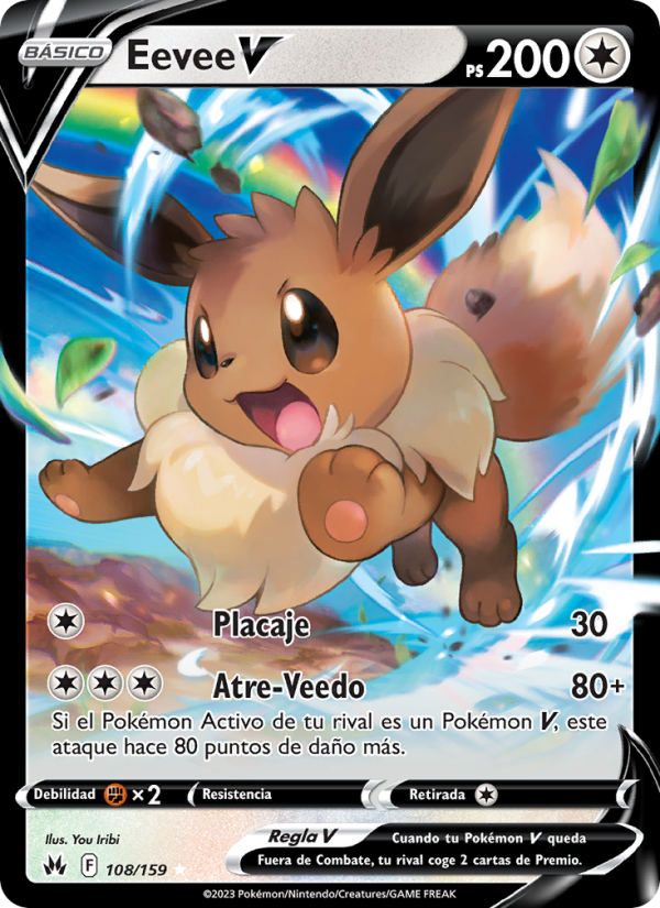 Eevee V 108 — Cenit Supremo (Spanish Pokémon TCG card)