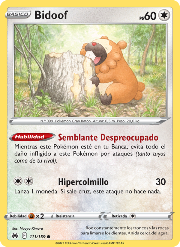 Bidoof 111 — Cenit Supremo (Spanish Pokémon TCG card)