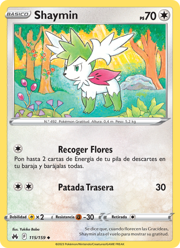 Shaymin 115 — Cenit Supremo (Spanish Pokémon TCG card)
