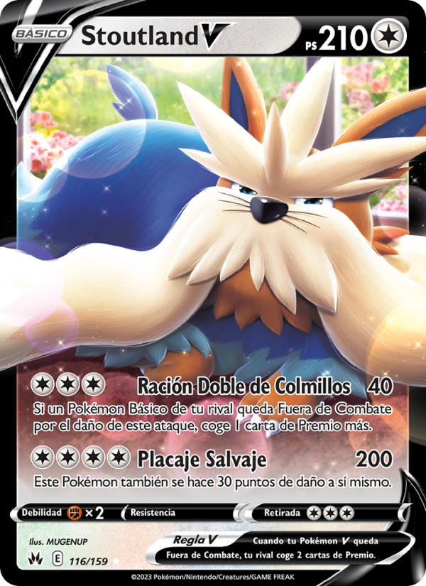 Stoutland V 116 — Cenit Supremo (Spanish Pokémon TCG card)