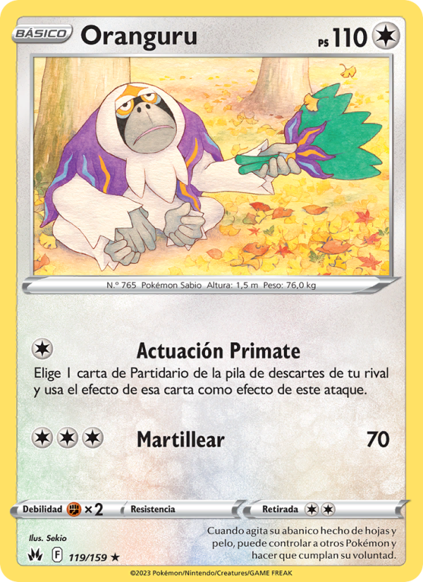 Oranguru 119 — Cenit Supremo (Spanish Pokémon TCG card)