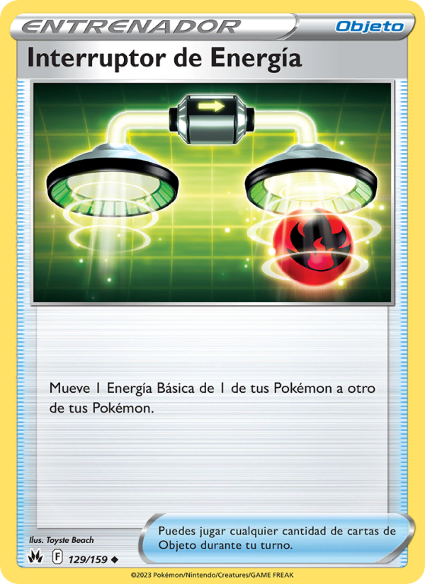 Interruptor de Energía 129 — Cenit Supremo (Spanish Pokémon TCG card)