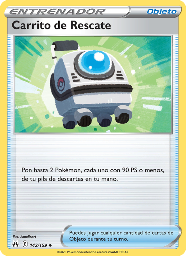 Carrito de Rescate 142 — Cenit Supremo (Spanish Pokémon TCG card)