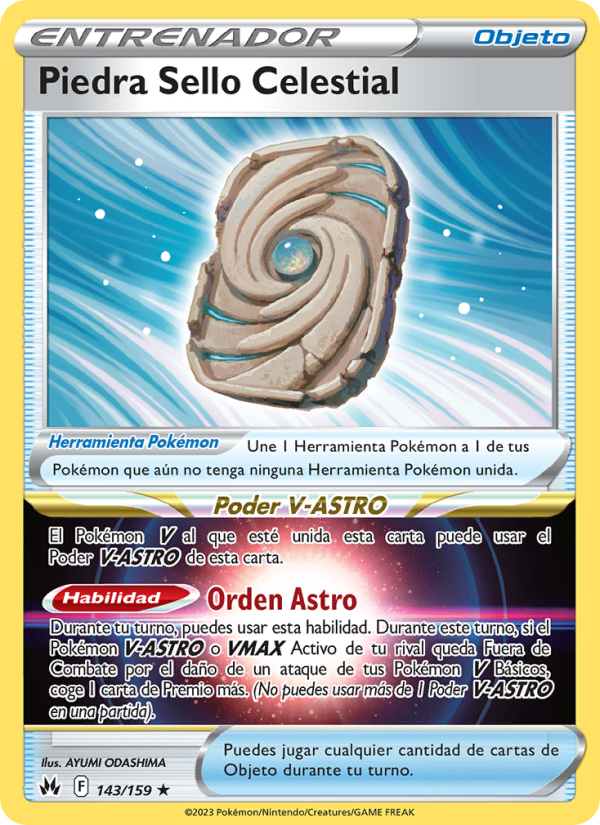 Piedra Sello Celestial 143 — Cenit Supremo (Spanish Pokémon TCG card)