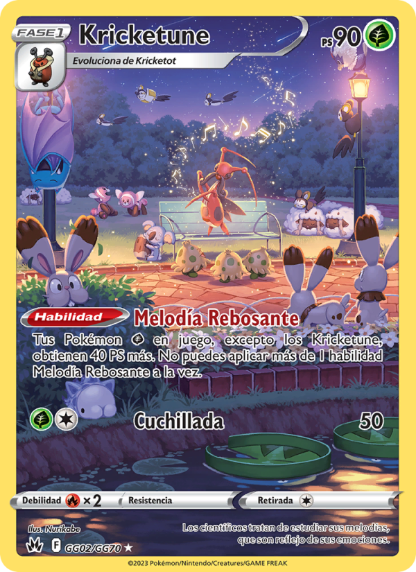 Kricketune GG02 — Cenit Supremo (Spanish Pokémon TCG card)