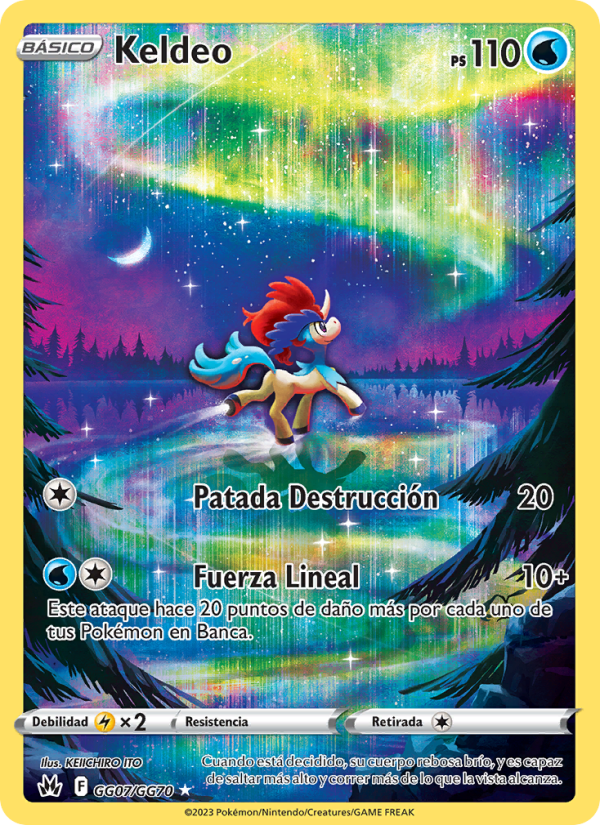 Keldeo GG07 — Cenit Supremo (Spanish Pokémon TCG card)